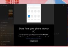 Windows 10 content sharing