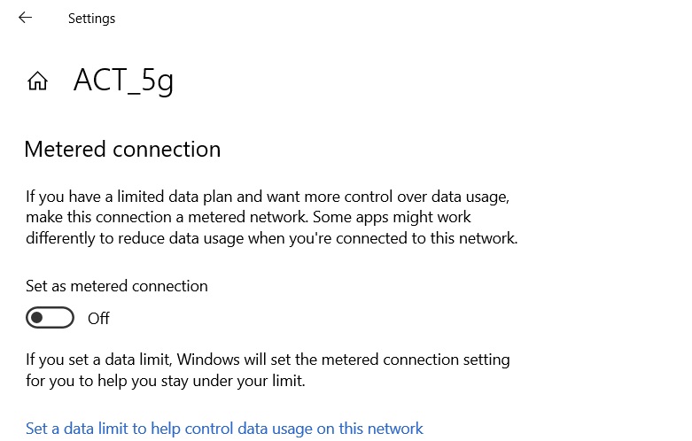 Metered connection