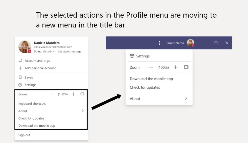 Microsoft Teams new menu