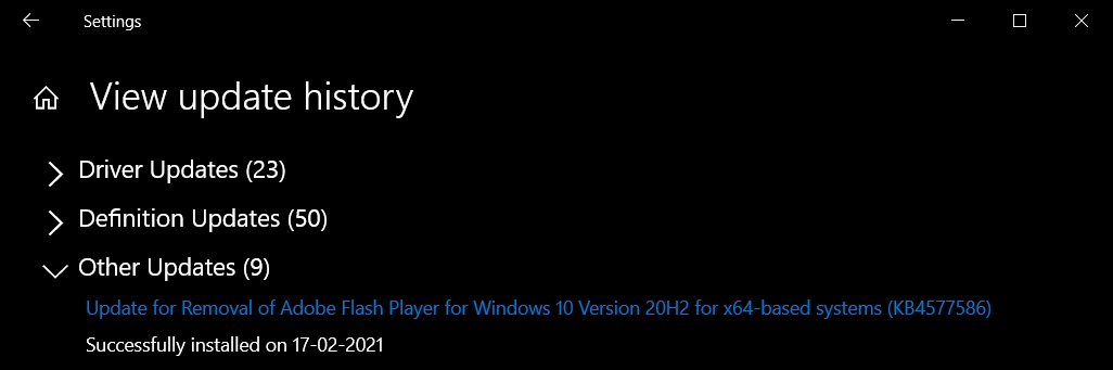 Flash Player update