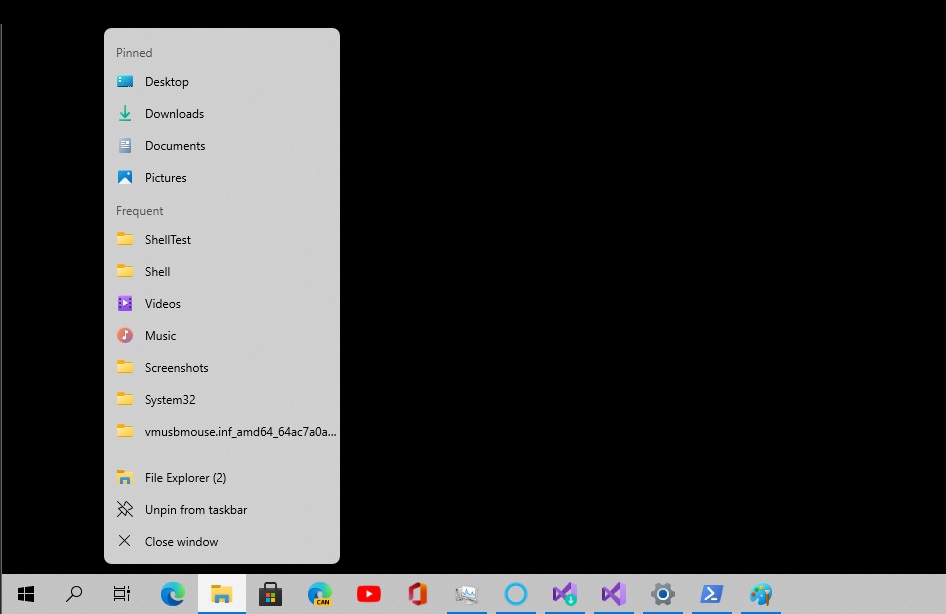 Jump list UI