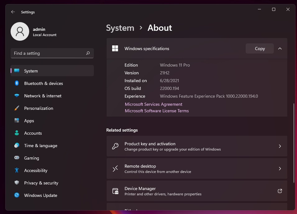 Build 22000.194 for Windows 11