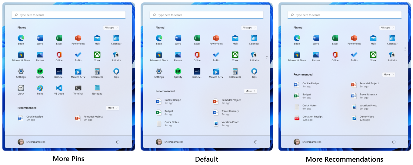 Build 22509 Start Menu
