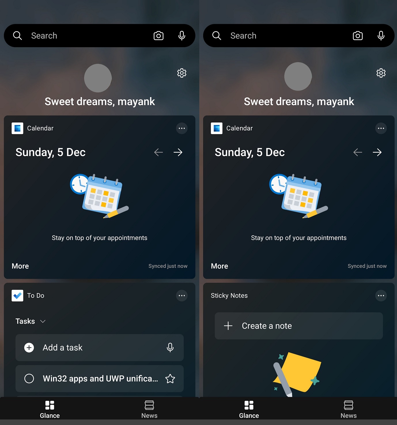 Microsoft Launcher UI