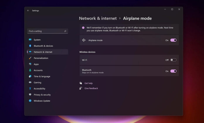 Windows 11 airplane mode