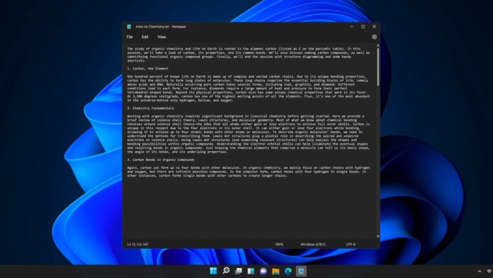 Windows 11 Notepad performance