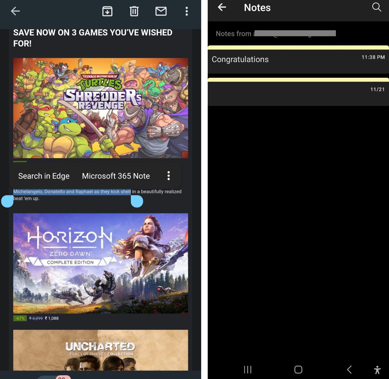 Microsoft bloat Android menu