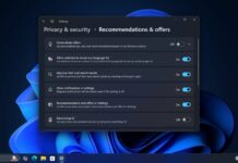 Windows 11 Settings will let you easily manage Recommendation & Offers